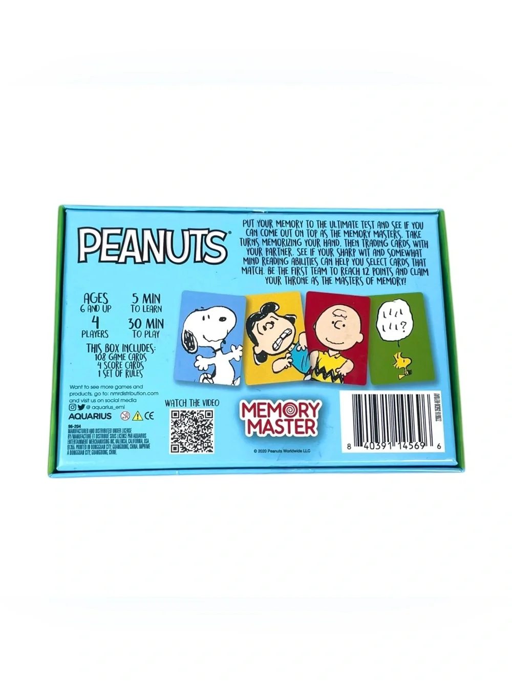 Peanuts Memory Master Card Game